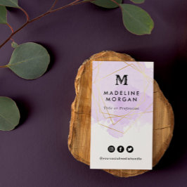 Lavender Watercolor Social Media mit Foto Visitenkarte