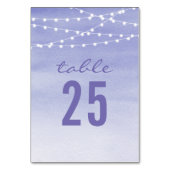 Lavender Watercolor String Lights Tischnummer (Rückseite)