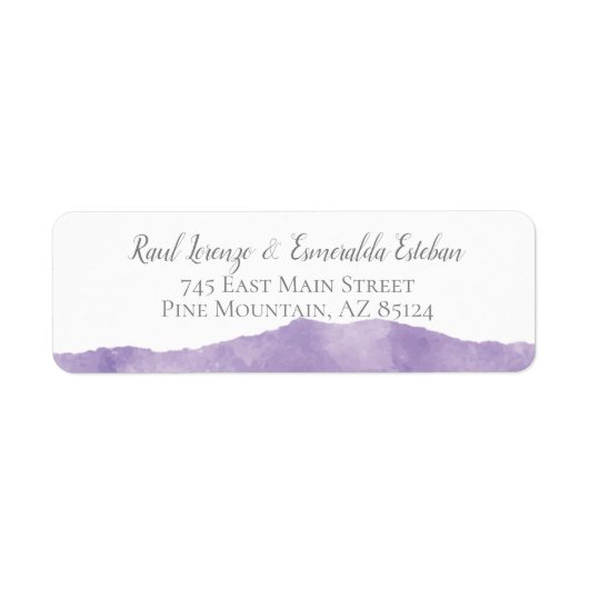 Lavender Watercolor Wedding Address Labels (Vorne)
