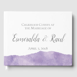 Lavender Watercolor Wedding Guestbook Gästebuch