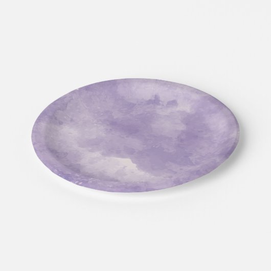 Lavender Watercolor Wedding Tellers Pappteller (Schrägansicht)