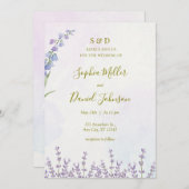 Lavender Watercolor Wedite Einladung (Vorne/Hinten)