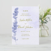 Lavender Watercolor Wedite Einladung (Stehend Vorderseite)