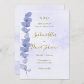 Lavender Watercolor Wedite Einladung (Vorne/Hinten)