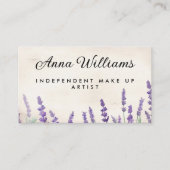 Lavender WatercolorMake up Artist Visitenkarte (Vorderseite)