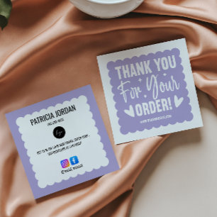 Lavender Wave Order Danke LOGO Social Icon Quadratische Visitenkarte
