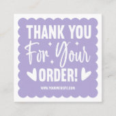 Lavender Wave Order Danke LOGO Social Icon Quadratische Visitenkarte (Vorderseite)
