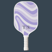 Lavender Wavy Stripe Monogram Pretty Pickleball Schläger