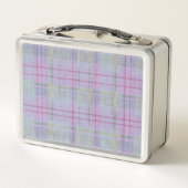 Lavender Weathered Plaid Metall Brotdose (Rückseite)