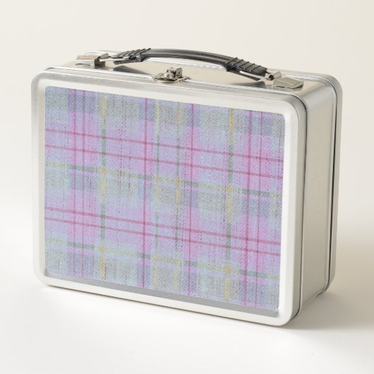 Lavender Weathered Plaid Metall Brotdose (Vorderseite)