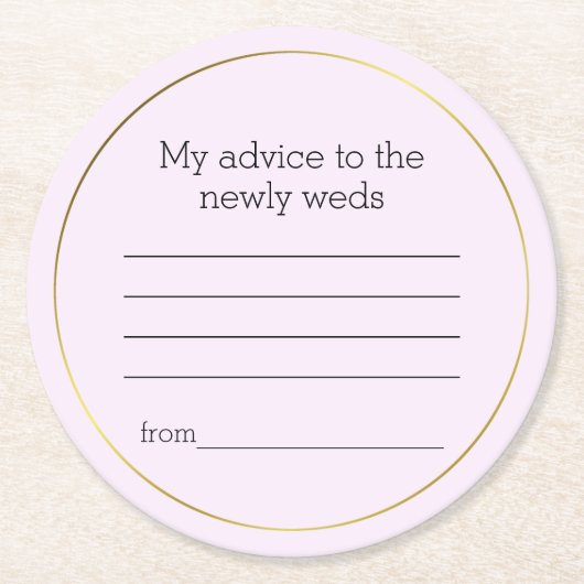 Lavender Wedding Advice Paper Untersetzer (Vorderseite)