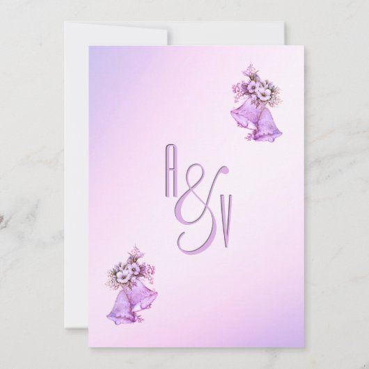 Lavender Wedding Bells Einladung (Rückseite)
