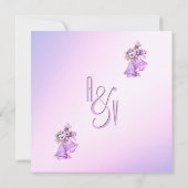 Lavender Wedding Bells Einladung (Rückseite)