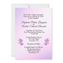 Lavender Wedding Bells Einladung