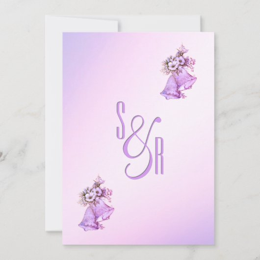 Lavender Wedding Bells Einladung (Rückseite)