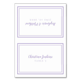 Lavender Wedding Custom Guest Place Card Tischnummer