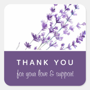 Lavender Wedding Danke Stickers