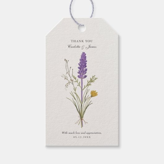 Lavender Wedding Dankeschön Card Geschenkanhänger (Vorderseite)