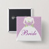 Lavender Wedding Dress Brautparty Button (Vorne & Hinten)