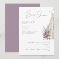 Lavender Wedding Dress Bridal Dusche Einladung