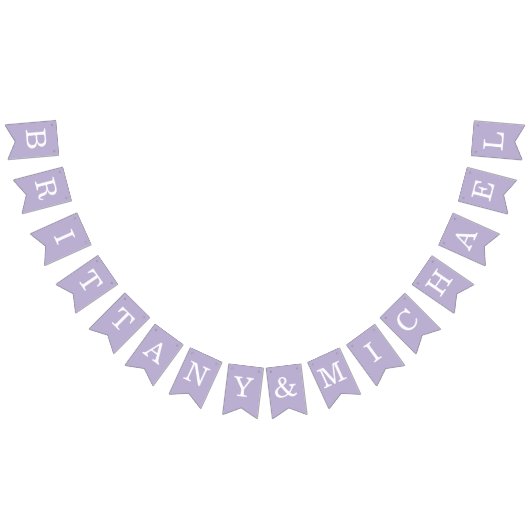 Lavender Wedding Einfache Lila Braut- und Bräutiga Wimpelkette (Alle)