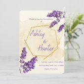 Lavender Wedding Einladung (Stehend Vorderseite)