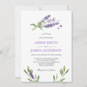 Lavender Wedding Einladung Rustikale Elegante Blum (Vorderseite)