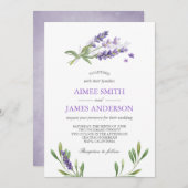 Lavender Wedding Einladung Rustikale Elegante Blum (Vorne/Hinten)