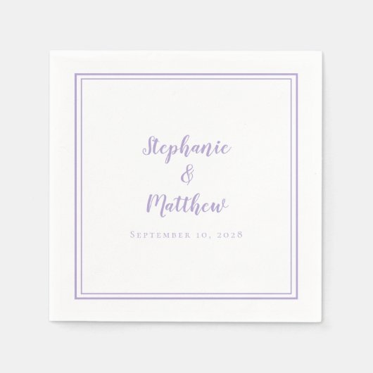 Lavender Wedding Elegant Simple Modern Reception  Serviette (Vorderseite)