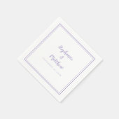 Lavender Wedding Elegant Simple Modern Reception  Serviette (Ecke)