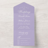 Lavender Wedding Elegante Kalligraphie UAWG Lila All In One Einladung (Innen Boden)