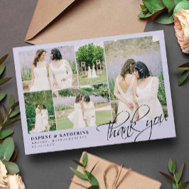 Lavender Wedding Foto Collage Script Vielen Dank Dankeskarte