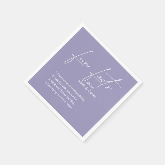 Lavender Wedding Fun Fakten Serviette (Ecke)
