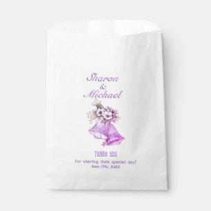 Lavender Wedding Glocken bevorzugen Taschen Namen Geschenktütchen