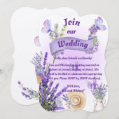 Lavender Wedding Invitation Einladung (Vorne/Hinten)