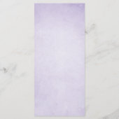 Lavender Wedding Menu Elegante Lila Blumenstrauß Menükarte (Rückseite)