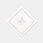 Lavender Wedding Monogram Modern Initial & Names Serviette (Ecke)