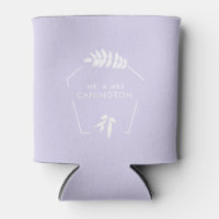 Lavender Wedding Mr. & Mrs. Can Cooler