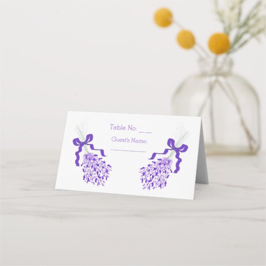 Lavender Wedding Platzkarte (Vorderseite)