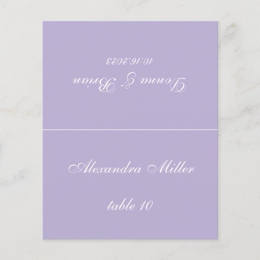 Lavender Wedding Platzkarte - Gast Name (Vorderseite)