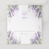 Lavender Wedding Platzkarte Rustic Pastel Lila (Außenseite Aufgefaltet)