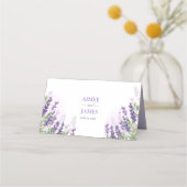 Lavender Wedding Platzkarte Rustic Pastel Lila (Rückseite)