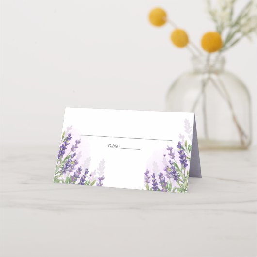 Lavender Wedding Platzkarte Rustic Pastel Lila (Vorderseite)