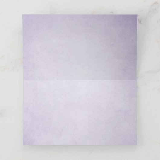 Lavender Wedding Platzkarte Rustic Pastel Lila (Innenseite Aufgefaltet)