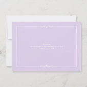 Lavender Wedding Probe Dinner Einladung (Rückseite)