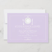 Lavender Wedding Probe Dinner Einladung (Vorderseite)