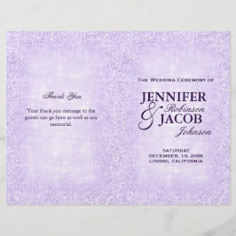 Lavender Wedding Program Glitzer