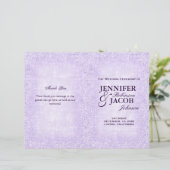 Lavender Wedding Program Glitzer (Stehend Vorderseite)