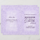 Lavender Wedding Program Glitzer (Vorne/Hinten)