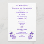Lavender Wedding Programm (Rückseite)